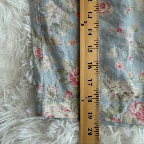 Lauren Ralph Lauren Womens Vintage Floral Linen Shorts 18W Blue Cottagecore - Picture 9 of 10